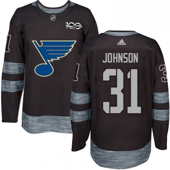 Mens Adidas St Louis Blues 31 Chad Johnson Authentic Black 1917 2017 100th Anniversary NHL Jersey Mens Adidas St Louis Blues 31 Chad Johnson Authentic Black 1917 2017 100th Anniversary NHL Jersey