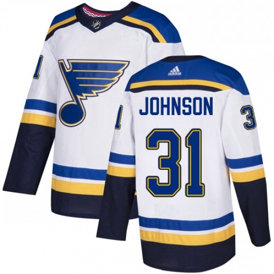 Mens Adidas St Louis Blues 31 Chad Johnson Authentic White Away NHL Jersey Mens Adidas St Louis Blues 31 Chad Johnson Authentic White Away NHL Jersey