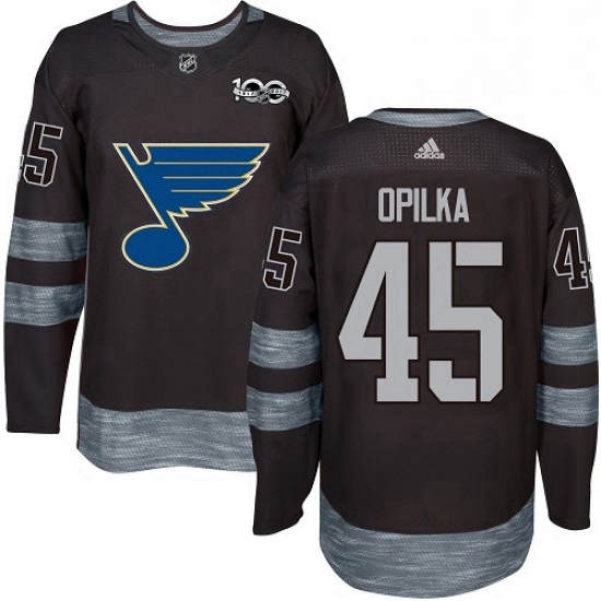 Mens Adidas St Louis Blues 45 Luke Opilka Authentic Black 1917 2017 100th Anniversary NHL Jersey Mens Adidas St Louis Blues 45 Luke Opilka Authentic Black 1917 2017 100th Anniversary NHL Jersey