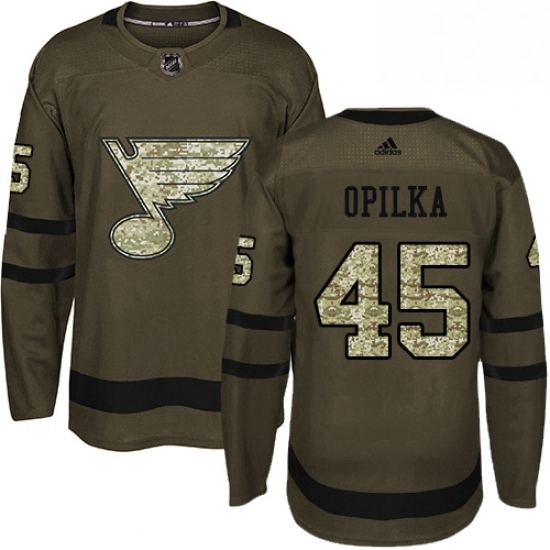 Mens Adidas St Louis Blues 45 Luke Opilka Authentic Green Salute to Service NHL Jersey Mens Adidas St Louis Blues 45 Luke Opilka Authentic Green Salute to Service NHL Jersey