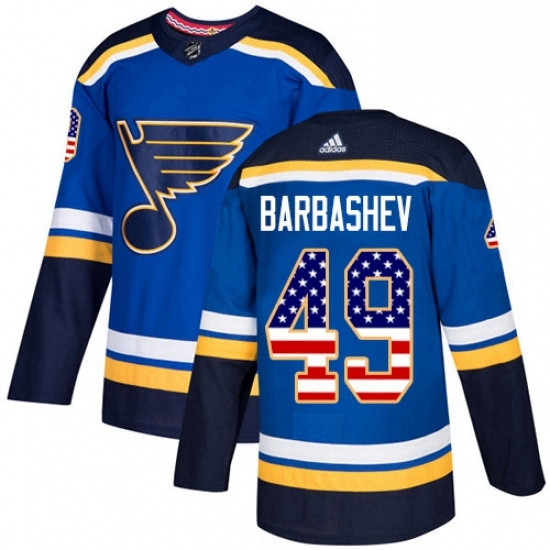 Mens Adidas St Louis Blues 49 Ivan Barbashev Authentic Blue USA Flag Fashion NHL Jersey Mens Adidas St Louis Blues 49 Ivan Barbashev Authentic Blue USA Flag Fashion NHL Jersey