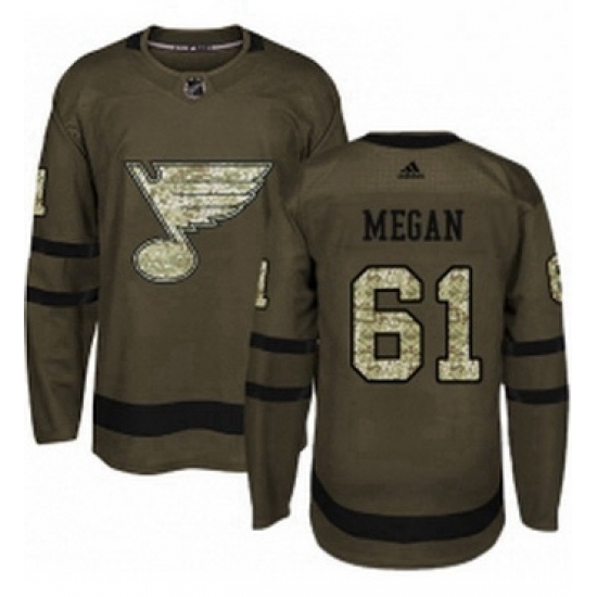 Mens Adidas St Louis Blues 61 Wade Megan Authentic Green Salute to Service NHL Jersey Mens Adidas St Louis Blues 61 Wade Megan Authentic Green Salute to Service NHL Jersey