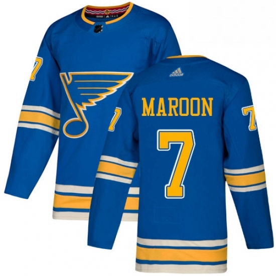Mens Adidas St Louis Blues 7 Patrick Maroon Authentic Navy Blue Alternate NHL Jersey 