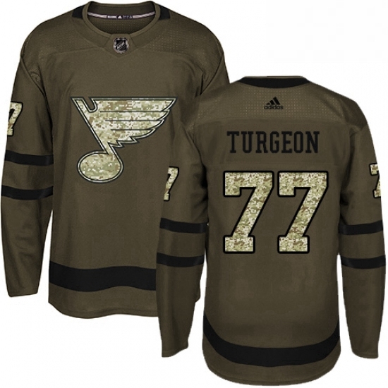 Mens Adidas St Louis Blues 77 Pierre Turgeon Premier Green Salute to Service NHL Jersey Mens Adidas St Louis Blues 77 Pierre Turgeon Premier Green Salute to Service NHL Jersey