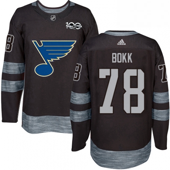 Mens Adidas St Louis Blues 78 Dominik Bokk Authentic Black 1917 2017 100th Anniversary NHL Jersey Mens Adidas St Louis Blues 78 Dominik Bokk Authentic Black 1917 2017 100th Anniversary NHL Jersey
