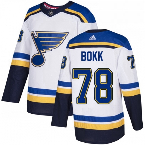 Mens Adidas St Louis Blues 78 Dominik Bokk Authentic White Away NHL Jersey Mens Adidas St Louis Blues 78 Dominik Bokk Authentic White Away NHL Jersey