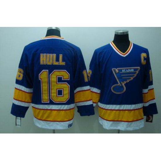 ST.LOUIS BLUES 16 Hull Blue Jerseys CCM ST.LOUIS BLUES 16 Hull Blue Jerseys CCM