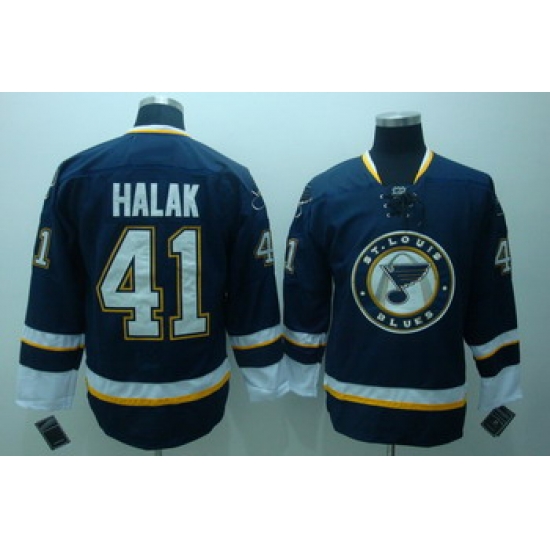 ST.LOUIS BLUES 41 Halak Dark Blue Jerseys ST.LOUIS BLUES 41 Halak Dark Blue Jerseys