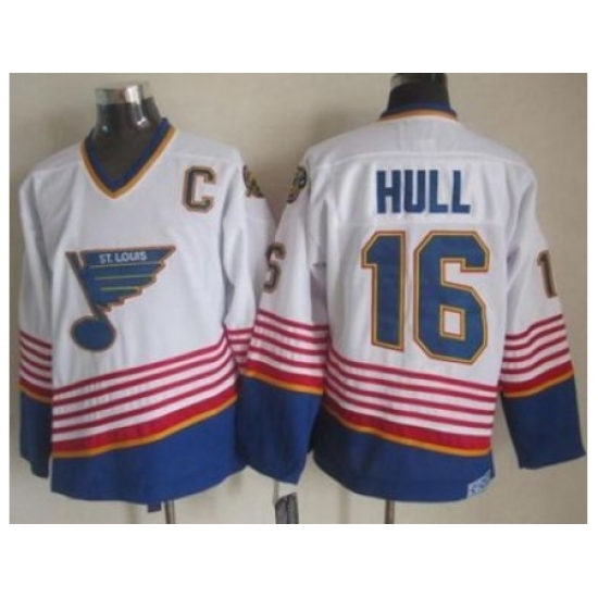 St. Louis Blues #16 Brett Hull White Light Blue CCM Throwback Stitched NHL Jersey St. Louis Blues #16 Brett Hull White Light Blue CCM Throwback Stitched NHL Jersey