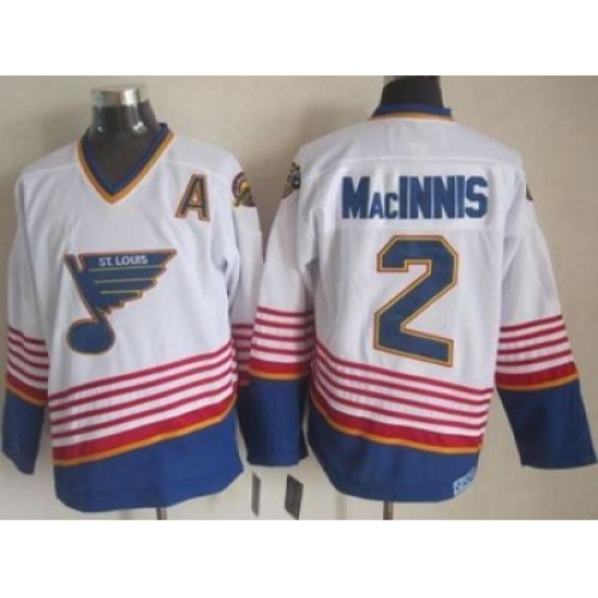 St. Louis Blues #2 Al MacInnis White Light Blue CCM Throwback Stitched NHL Jersey St. Louis Blues #2 Al MacInnis White Light Blue CCM Throwback Stitched NHL Jersey