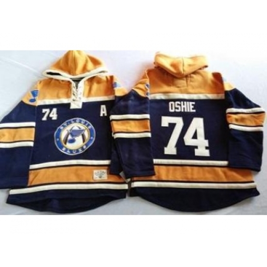 St. Louis Blues 74 T.J Oshie Navy Blue Gold Sawyer Hooded Sweatshirt Stitched Jersey St. Louis Blues 74 T.J Oshie Navy Blue Gold Sawyer Hooded Sweatshirt Stitched Jersey