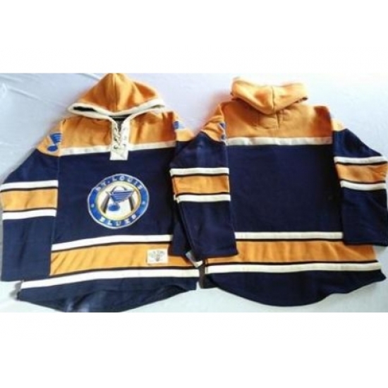 St. Louis Blues Blank Navy Blue Gold Sawyer Hooded Sweatshirt Stitched Jersey St. Louis Blues Blank Navy Blue Gold Sawyer Hooded Sweatshirt Stitched Jersey