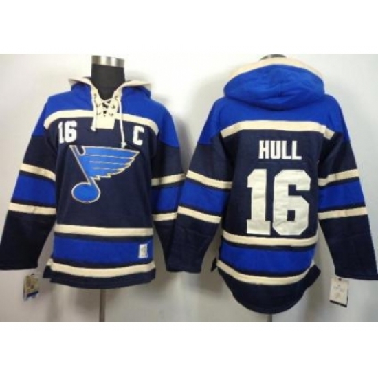 St.Louis Blues 16 Brett Hull Blue Lace-Up NHL Hoodie St.Louis Blues 16 Brett Hull Blue Lace-Up NHL Hoodie