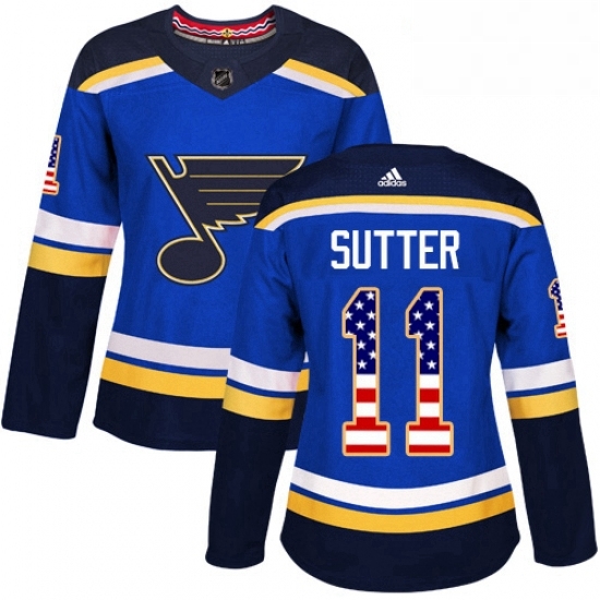 Womens Adidas St Louis Blues 11 Brian Sutter Authentic Blue USA Flag Fashion NHL Jersey Womens Adidas St Louis Blues 11 Brian Sutter Authentic Blue USA Flag Fashion NHL Jersey