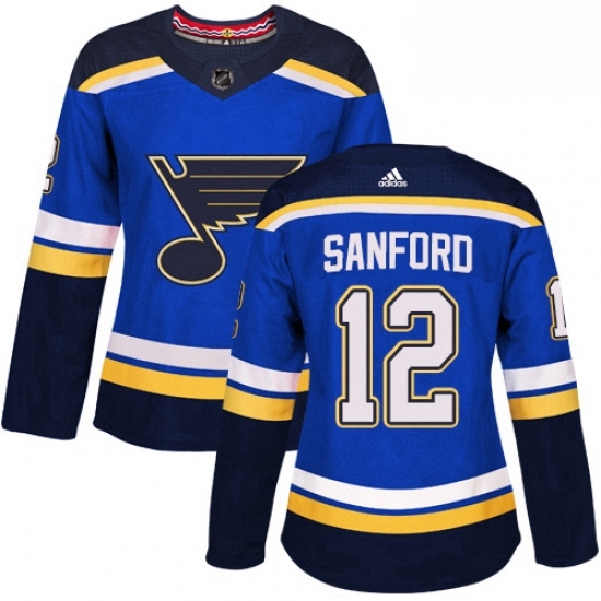 Womens Adidas St Louis Blues 12 Zach Sanford Premier Royal Blue Home NHL Jersey Womens Adidas St Louis Blues 12 Zach Sanford Premier Royal Blue Home NHL Jersey