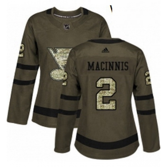 Womens Adidas St Louis Blues 2 Al Macinnis Authentic Green Salute to Service NHL Jersey Womens Adidas St Louis Blues 2 Al Macinnis Authentic Green Salute to Service NHL Jersey
