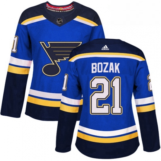 Womens Adidas St Louis Blues 21 Tyler Bozak Authentic Royal Blue Home NHL Jersey Womens Adidas St Louis Blues 21 Tyler Bozak Authentic Royal Blue Home NHL Jersey
