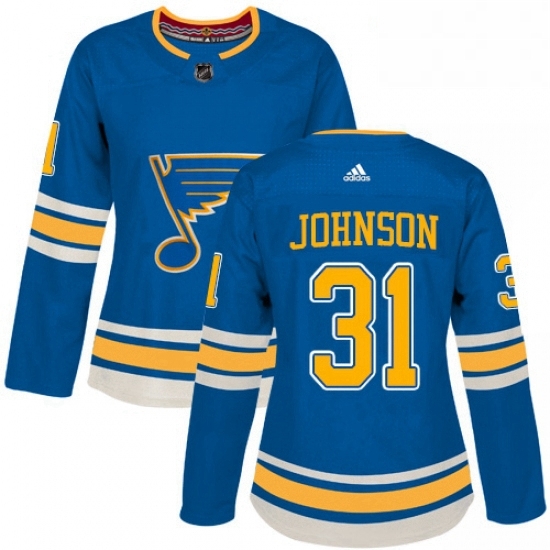 Womens Adidas St Louis Blues 31 Chad Johnson Authentic Navy Blue Alternate NHL Jersey Womens Adidas St Louis Blues 31 Chad Johnson Authentic Navy Blue Alternate NHL Jersey