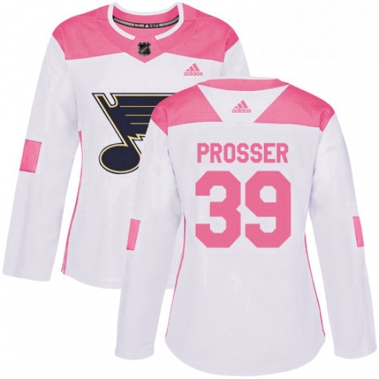 Womens Adidas St Louis Blues 39 Nate Prosser Authentic WhitePink Fashion NHL Jersey Womens Adidas St Louis Blues 39 Nate Prosser Authentic WhitePink Fashion NHL Jersey