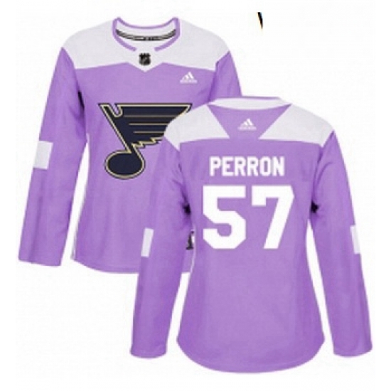 Womens Adidas St Louis Blues 57 David Perron Authentic Purple Fights Cancer Practice NHL Jersey Womens Adidas St Louis Blues 57 David Perron Authentic Purple Fights Cancer Practice NHL Jersey