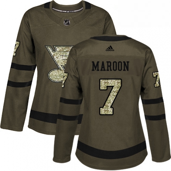 Womens Adidas St Louis Blues 7 Patrick Maroon Authentic Green Salute to Service NHL Jersey Womens Adidas St Louis Blues 7 Patrick Maroon Authentic Green Salute to Service NHL Jersey