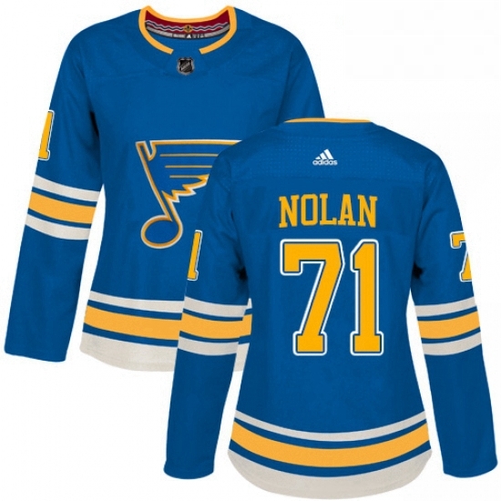 Womens Adidas St Louis Blues 71 Jordan Nolan Authentic Navy Blue Alternate NHL Jersey Womens Adidas St Louis Blues 71 Jordan Nolan Authentic Navy Blue Alternate NHL Jersey