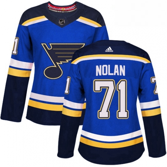 Womens Adidas St Louis Blues 71 Jordan Nolan Authentic Royal Blue Home NHL Jersey Womens Adidas St Louis Blues 71 Jordan Nolan Authentic Royal Blue Home NHL Jersey