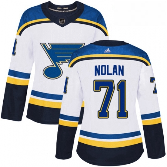 Womens Adidas St Louis Blues 71 Jordan Nolan Authentic White Away NHL Jersey Womens Adidas St Louis Blues 71 Jordan Nolan Authentic White Away NHL Jersey