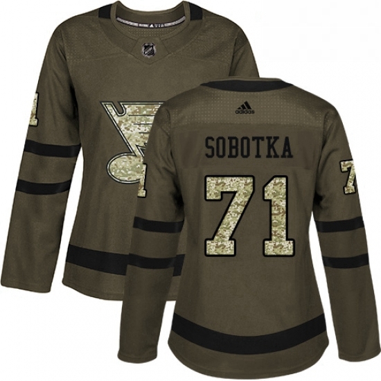 Womens Adidas St Louis Blues 71 Vladimir Sobotka Authentic Green Salute to Service NHL Jersey Womens Adidas St Louis Blues 71 Vladimir Sobotka Authentic Green Salute to Service NHL Jersey