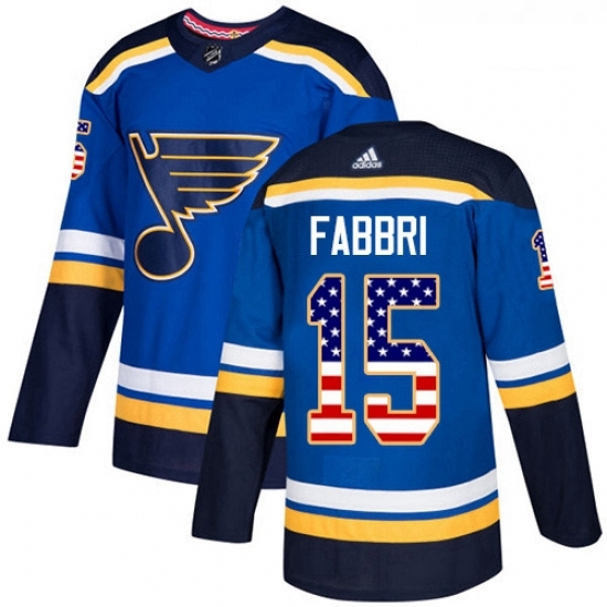 Youth Adidas St Louis Blues 15 Robby Fabbri Authentic Blue USA Flag Fashion NHL Jersey Youth Adidas St Louis Blues 15 Robby Fabbri Authentic Blue USA Flag Fashion NHL Jersey
