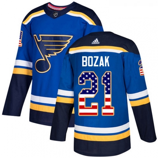 Youth Adidas St Louis Blues 21 Tyler Bozak Authentic Blue USA Flag Fashion NHL Jersey Youth Adidas St Louis Blues 21 Tyler Bozak Authentic Blue USA Flag Fashion NHL Jersey