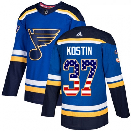 Youth Adidas St Louis Blues 37 Klim Kostin Authentic Blue USA Flag Fashion NHL Jersey Youth Adidas St Louis Blues 37 Klim Kostin Authentic Blue USA Flag Fashion NHL Jersey