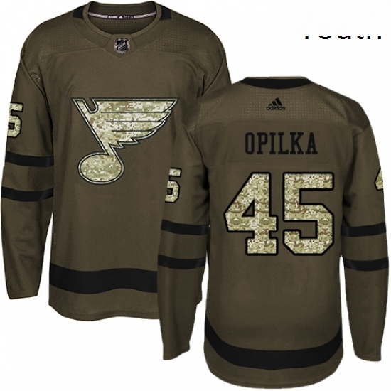 Youth Adidas St Louis Blues 45 Luke Opilka Premier Green Salute to Service NHL Jersey Youth Adidas St Louis Blues 45 Luke Opilka Premier Green Salute to Service NHL Jersey