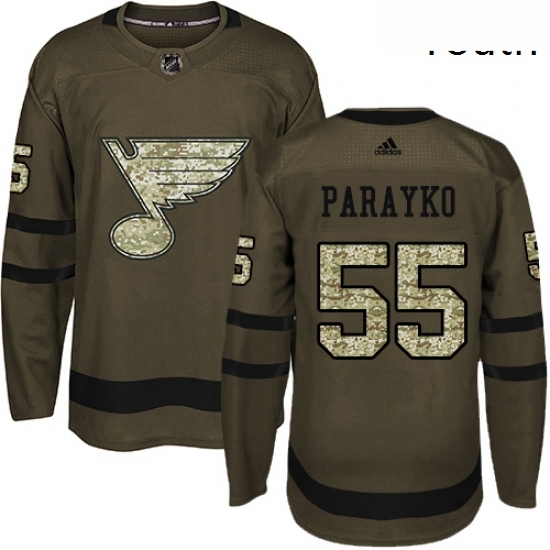 Youth Adidas St Louis Blues 55 Colton Parayko Authentic Green Salute to Service NHL Jersey Youth Adidas St Louis Blues 55 Colton Parayko Authentic Green Salute to Service NHL Jersey
