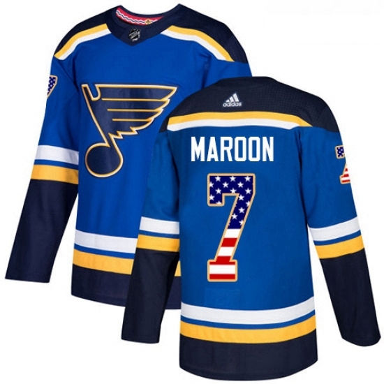 Youth Adidas St Louis Blues 7 Patrick Maroon Authentic Blue USA Flag Fashion NHL Jersey Youth Adidas St Louis Blues 7 Patrick Maroon Authentic Blue USA Flag Fashion NHL Jersey