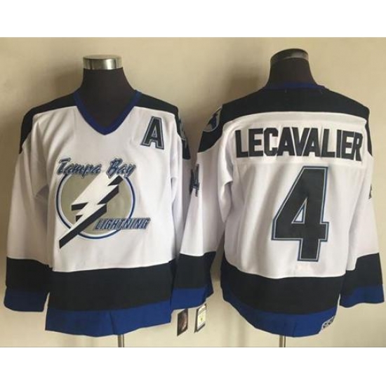 Lightning #4 Vincent Lecavalier White CCM Throwback Stitched NHL Jersey Lightning #4 Vincent Lecavalier White CCM Throwback Stitched NHL Jersey