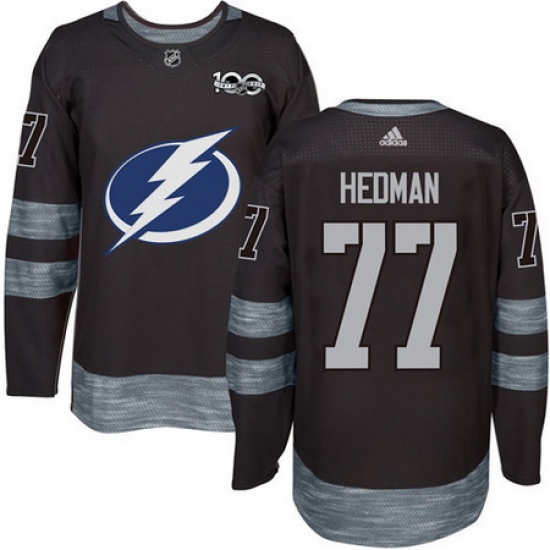 Lightning #77 Victor Hedman Black 1917 2017 100th Anniversary Stitched NHL Jersey Lightning #77 Victor Hedman Black 1917 2017 100th Anniversary Stitched NHL Jersey