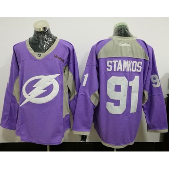 Lightning #91 Steven Stamkos Purple Fights Cancer Practice Stitched NHL Jersey Lightning #91 Steven Stamkos Purple Fights Cancer Practice Stitched NHL Jersey