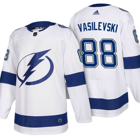 Men Adidas Tampa Bay Lightning 88 Andrei Vasilevskiy Premier White Home NHL Jersey Men Adidas Tampa Bay Lightning 88 Andrei Vasilevskiy Premier White Home NHL Jersey