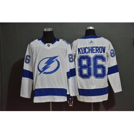 Men Tampa Bay Lightning 86 Nikita Kucherov White Adidas Jersey Men Tampa Bay Lightning 86 Nikita Kucherov White Adidas Jersey