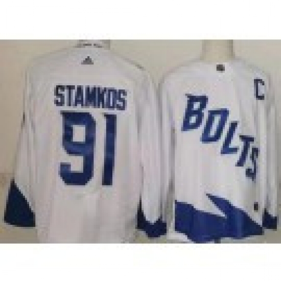 Men Tampa Bay Lightning 91 Steven Stamkos White 2022 Stadium Series Authentic Jersey Men Tampa Bay Lightning 91 Steven Stamkos White 2022 Stadium Series Authentic Jersey