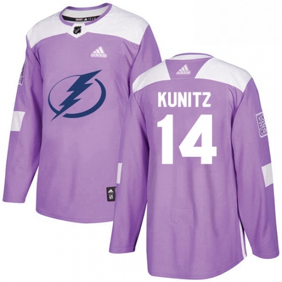 Mens Adidas Tampa Bay Lightning 14 Chris Kunitz Authentic Purple Fights Cancer Practice NHL Jersey Mens Adidas Tampa Bay Lightning 14 Chris Kunitz Authentic Purple Fights Cancer Practice NHL Jersey