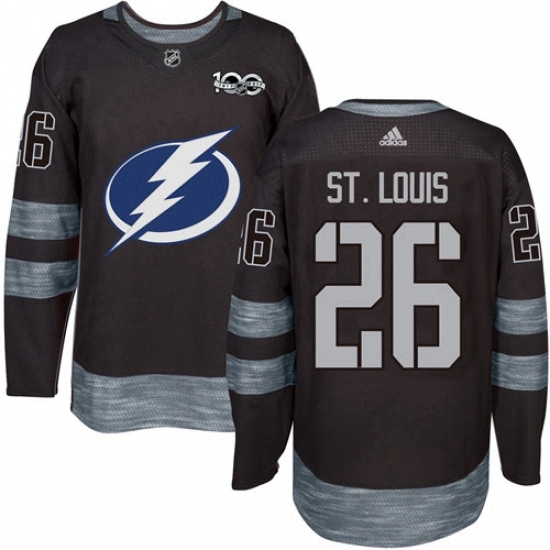 Mens Adidas Tampa Bay Lightning 26 Martin St Louis Authentic Black 1917 2017 100th Anniversary NHL Jersey Mens Adidas Tampa Bay Lightning 26 Martin St Louis Authentic Black 1917 2017 100th Anniversary NHL Jersey