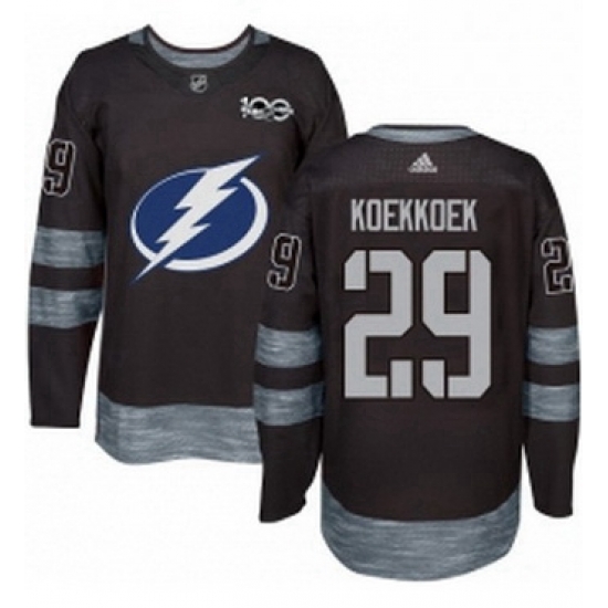 Mens Adidas Tampa Bay Lightning 29 Slater Koekkoek Authentic Black 1917 2017 100th Anniversary NHL Jersey Mens Adidas Tampa Bay Lightning 29 Slater Koekkoek Authentic Black 1917 2017 100th Anniversary NHL Jersey
