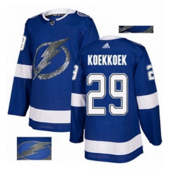 Mens Adidas Tampa Bay Lightning 29 Slater Koekkoek Authentic Royal Blue Fashion Gold NHL Jersey Mens Adidas Tampa Bay Lightning 29 Slater Koekkoek Authentic Royal Blue Fashion Gold NHL Jersey