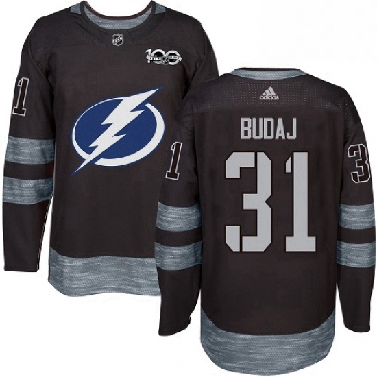Mens Adidas Tampa Bay Lightning 31 Peter Budaj Authentic Black 1917 2017 100th Anniversary NHL Jersey Mens Adidas Tampa Bay Lightning 31 Peter Budaj Authentic Black 1917 2017 100th Anniversary NHL Jersey