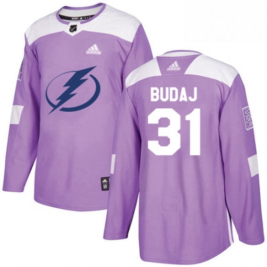 Mens Adidas Tampa Bay Lightning 31 Peter Budaj Authentic Purple Fights Cancer Practice NHL Jersey Mens Adidas Tampa Bay Lightning 31 Peter Budaj Authentic Purple Fights Cancer Practice NHL Jersey