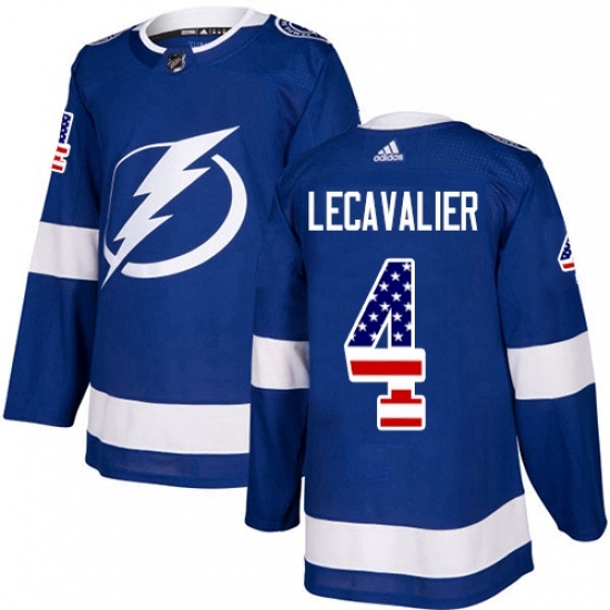 Mens Adidas Tampa Bay Lightning 4 Vincent Lecavalier Authentic Blue USA Flag Fashion NHL Jersey Mens Adidas Tampa Bay Lightning 4 Vincent Lecavalier Authentic Blue USA Flag Fashion NHL Jersey