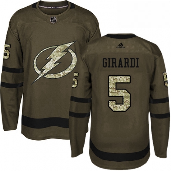 Mens Adidas Tampa Bay Lightning 5 Dan Girardi Authentic Green Salute to Service NHL Jersey Mens Adidas Tampa Bay Lightning 5 Dan Girardi Authentic Green Salute to Service NHL Jersey