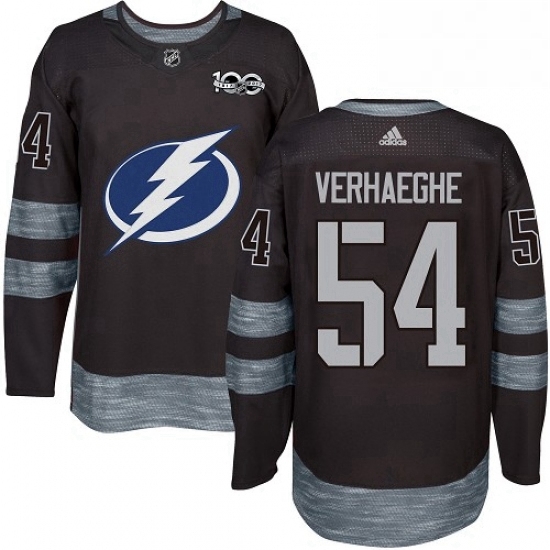 Mens Adidas Tampa Bay Lightning 54 Carter Verhaeghe Authentic Black 1917 2017 100th Anniversary NHL Jersey Mens Adidas Tampa Bay Lightning 54 Carter Verhaeghe Authentic Black 1917 2017 100th Anniversary NHL Jersey